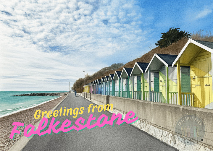 Greetings from Folkestone Postcard - Beachhuts product image (1)