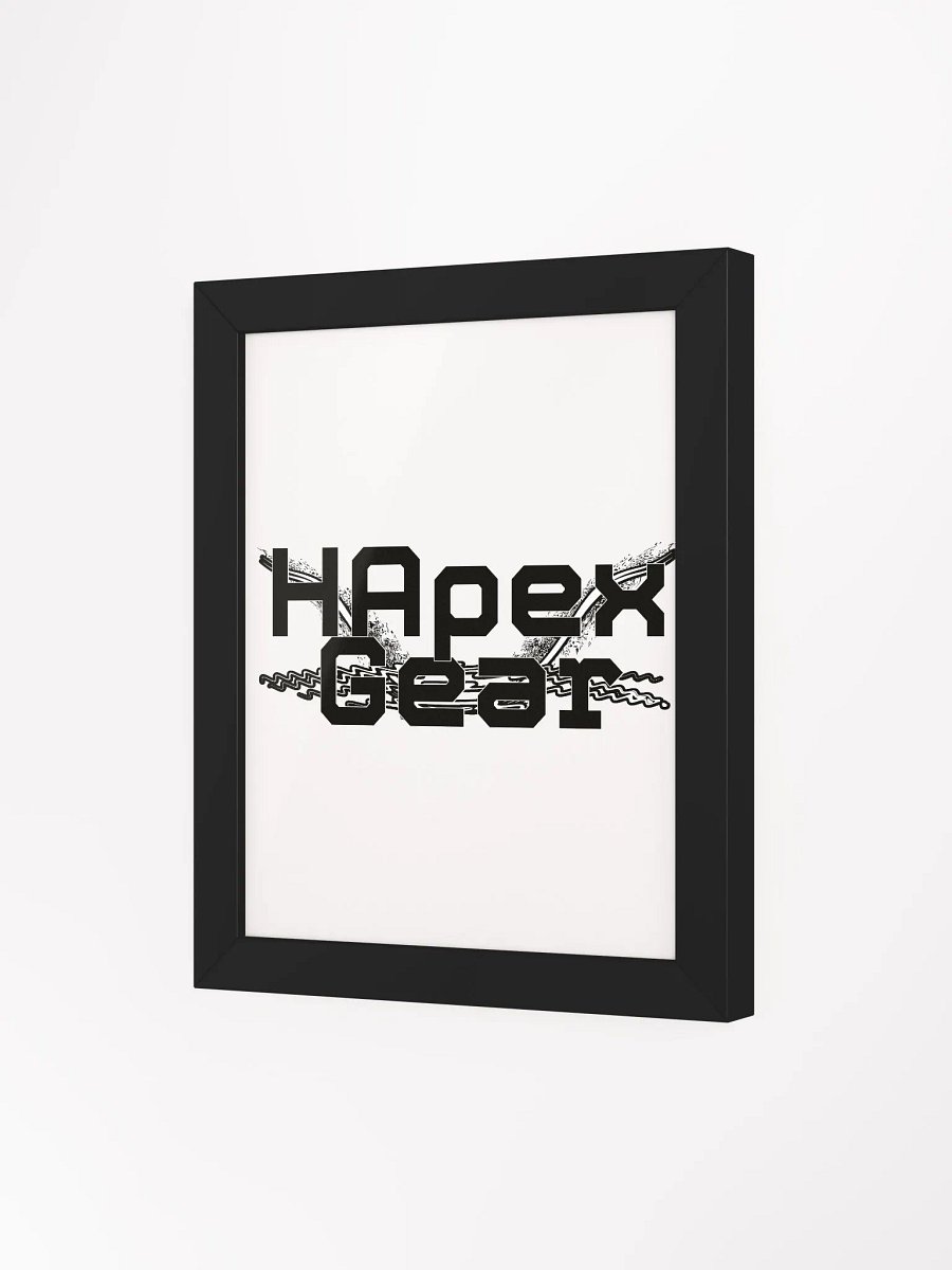Framed - High-Quality Matte Poster - Black HApex Gear White Logo product image (3)