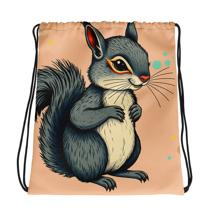 Whimsical Squirrel Adventure Drawstring Bag product image (1)
