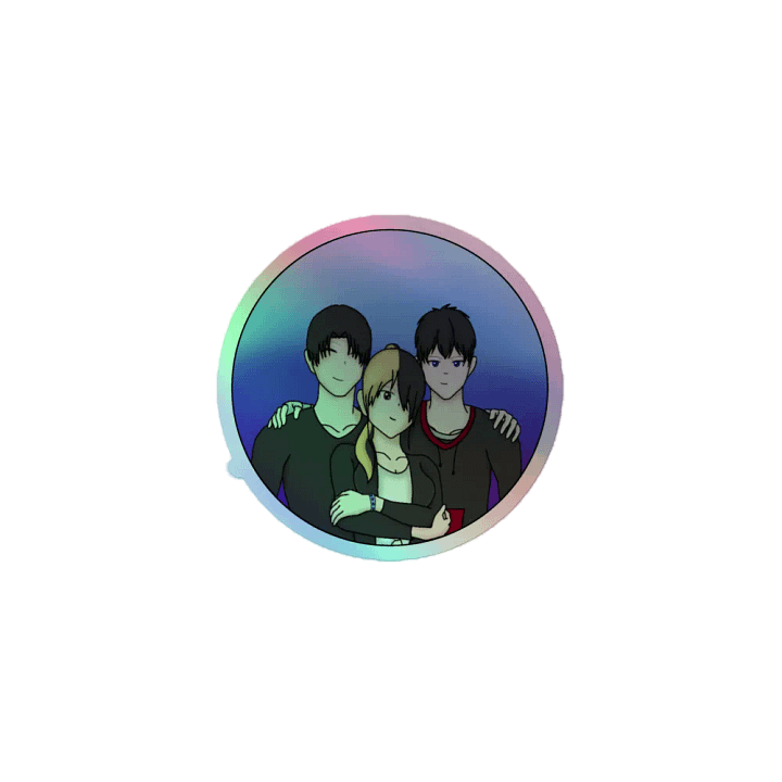 holographic glitch family sticker product image (1)