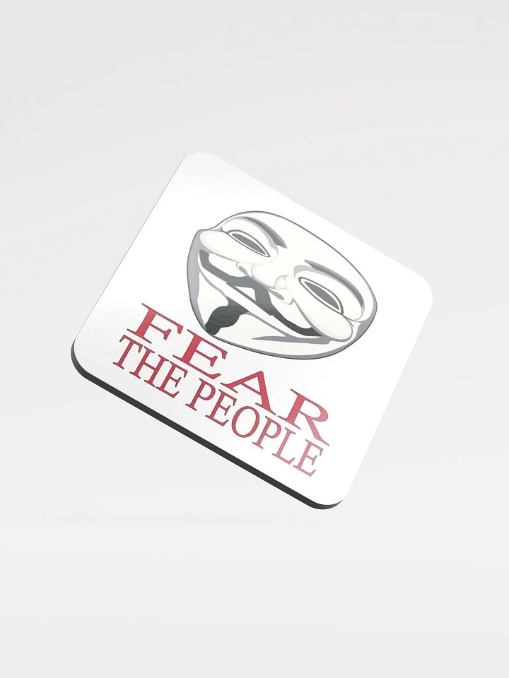 Fear The People - Red - Glossed Cork Coaster product image (2)