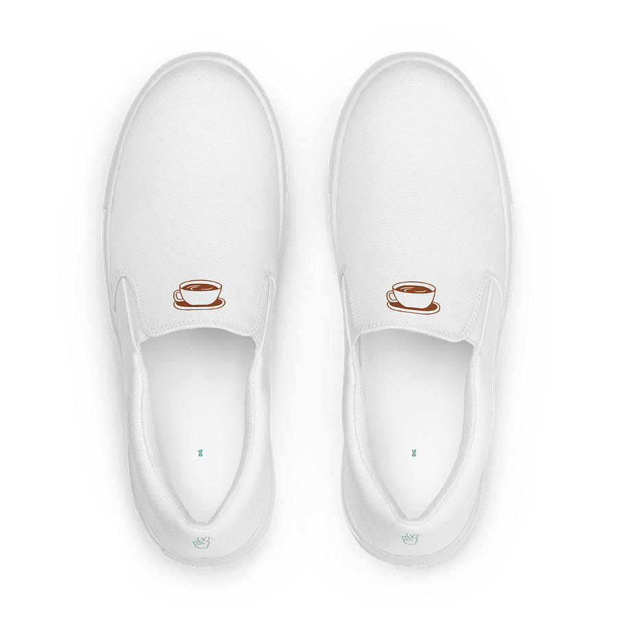 White "Coffee" Women's Canvas Slip-Ons product image (1)