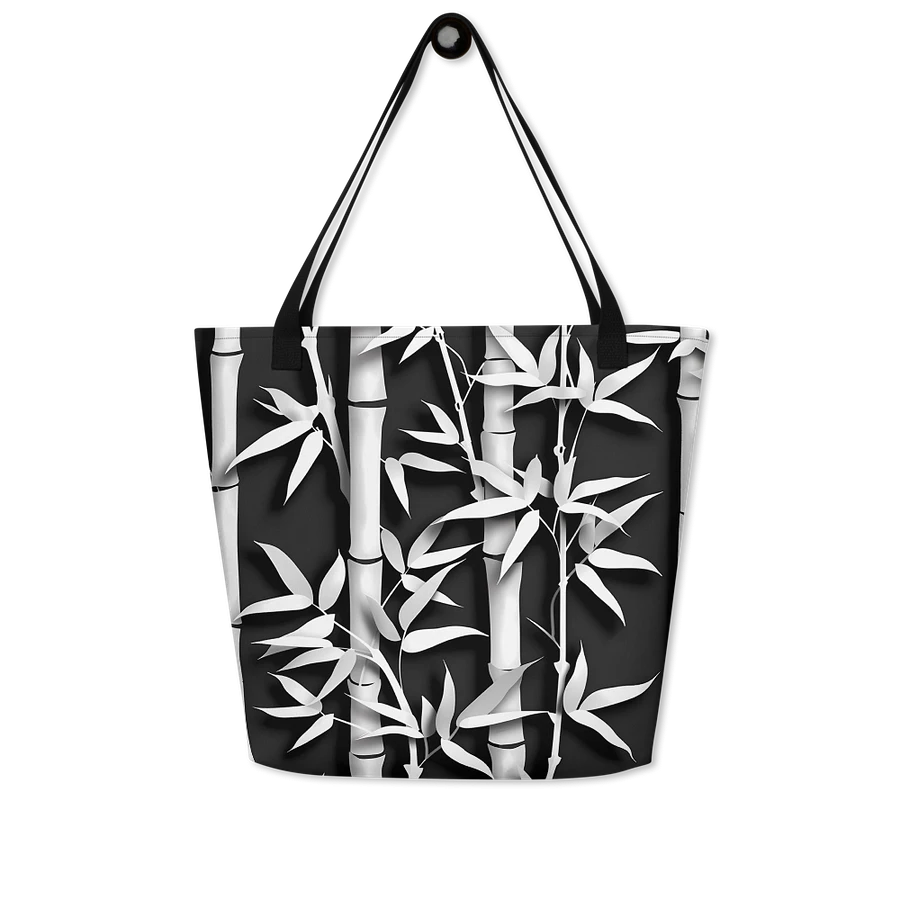 Tote Bag: Elegant Bamboo Chic Black and White Style product image (7)