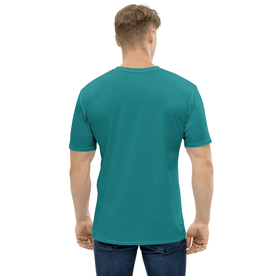 Plain Teal Green Light Summer Men's Crewneck Polyester Heavyweight Premium T-Shirt by Treasure Pie product image (3)