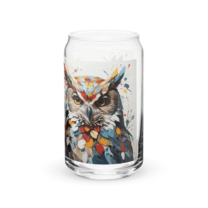 Vibrant Wisdom Owl Glass Can Sipper product image (1)