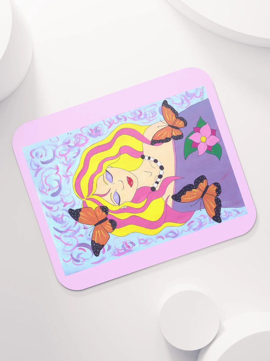 Butterfly spring woman (art by Dina R.) acrylic painting picture - Classic Mouse Pad product image (7)