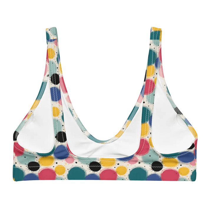 Color Pop Padded Bikini Top – Retro Dots product image (2)