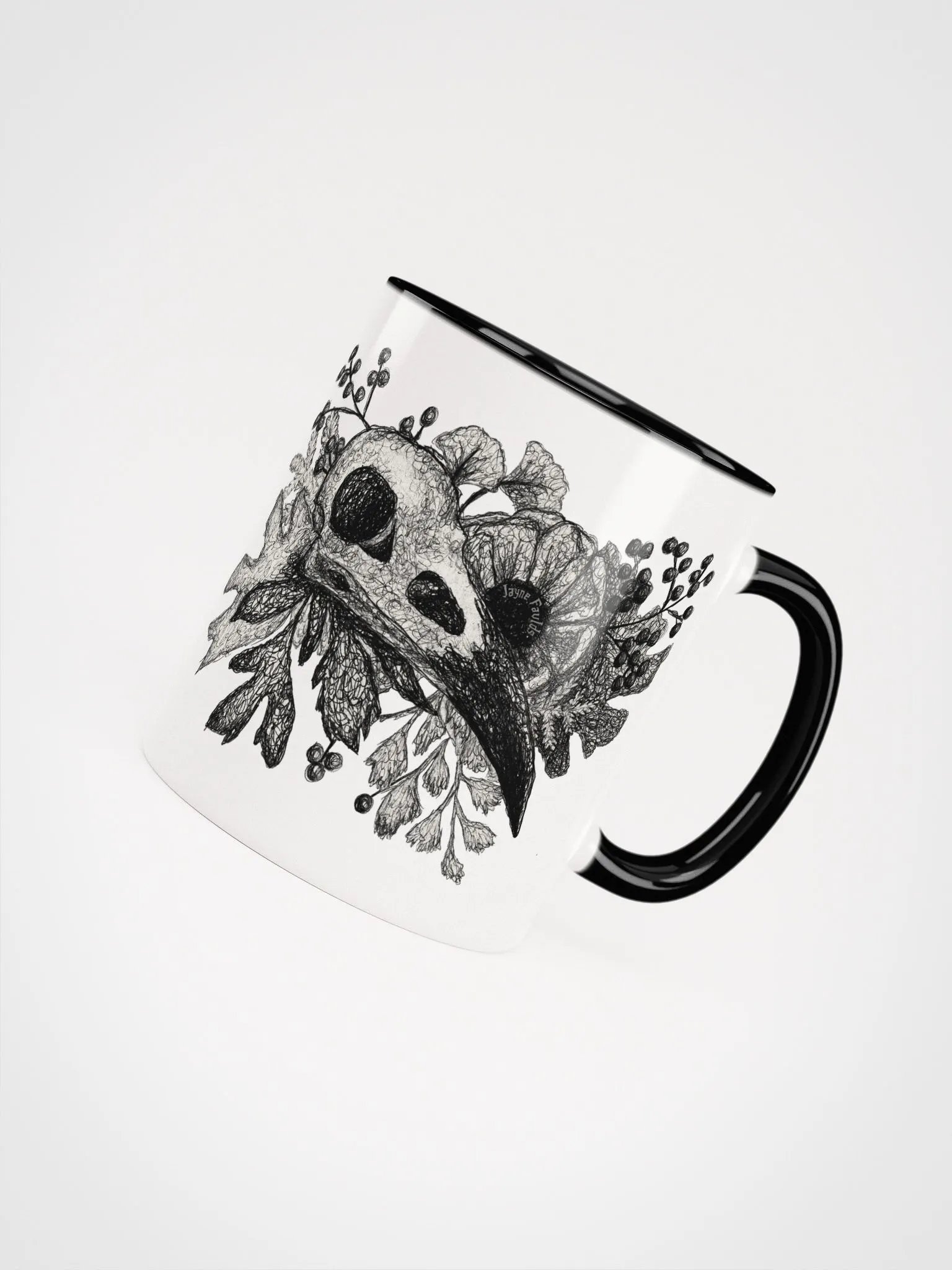 Raven Skull White Mug product image (1)