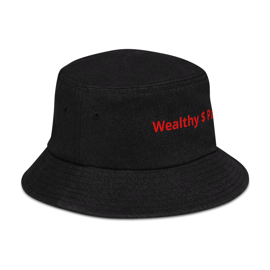 Red STAMPED Wealthy $ Paid Denim Bucket Hat product image (3)