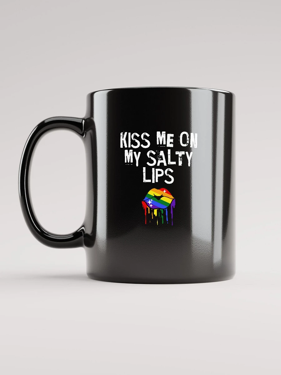 LGBTQ+ Mug Kiss Me On My Salty Lips Rainbow (black) product image (5)