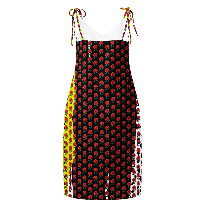 Red Rose Garden Patchwork Midi Chiffon Dress product image (2)