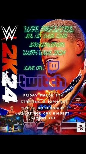 For the 1st time ever as a thank you for all the love and support on twitch WFE  will be doing its first ever 12 hr  streamat...