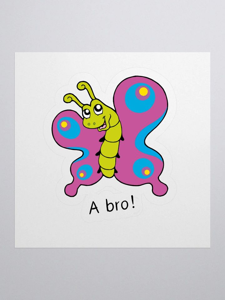 Funny guy Butterfly Kiss Cut Sticker 005 product image (1)