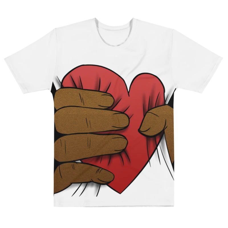 Big Heart Squeeze (white shirt / dark brown skin tone) product image (1)