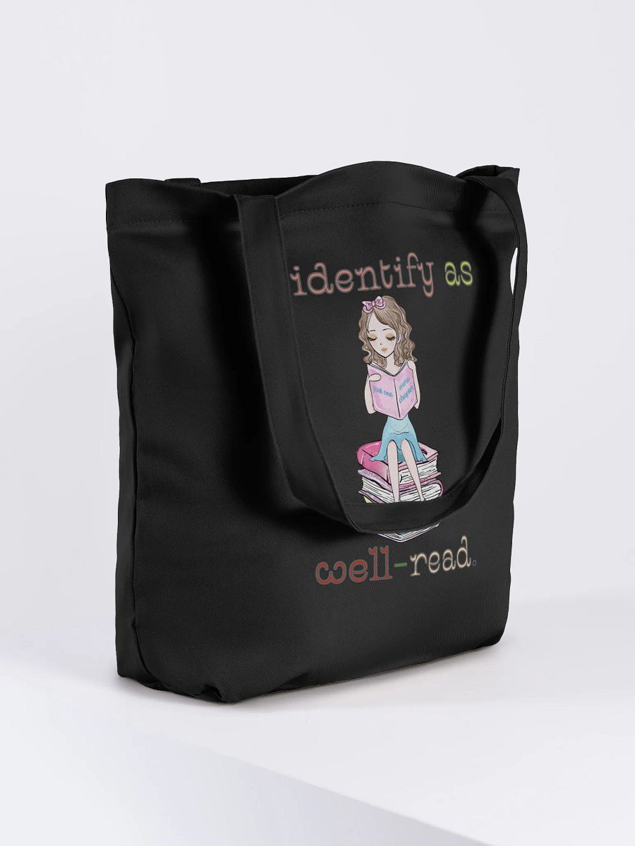 I Identify As Well-Read (Girl Sitting on a Stack of Books) Tote product image (4)