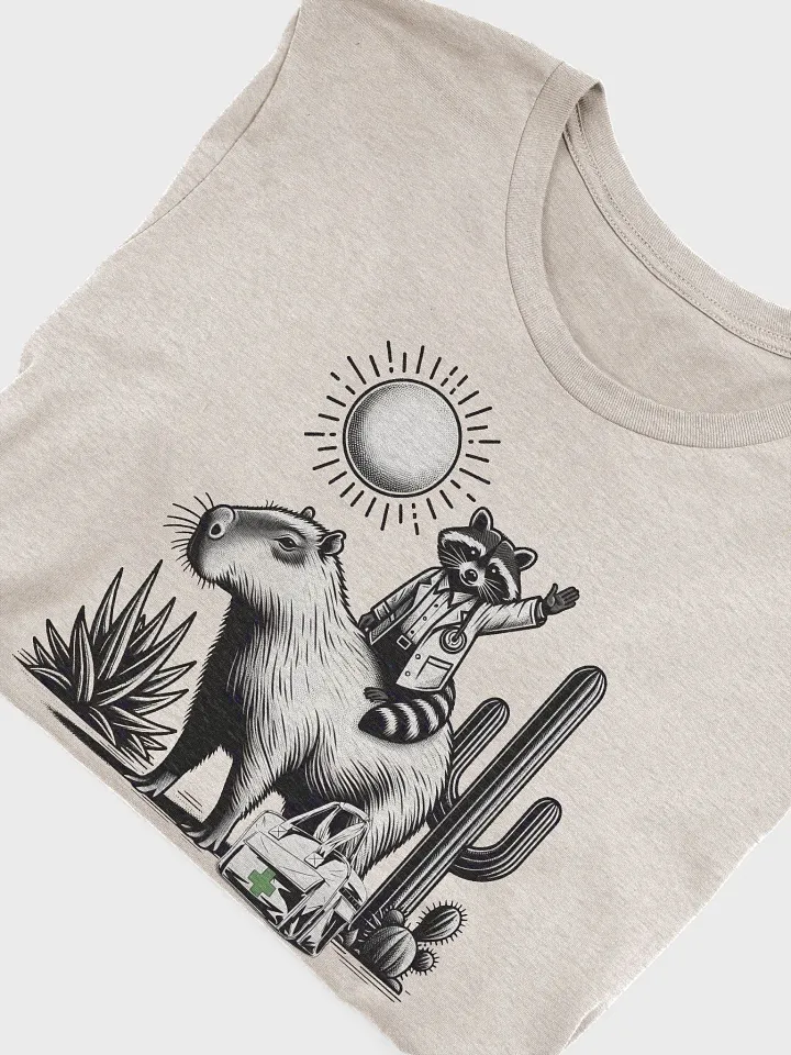 Retro Raccoon and Capybara Rescue T-Shirt, Animal Rescue Tee, Wildlife Helper Gift, Wildlife Rescue Rehabber T-Shirt product image (2)