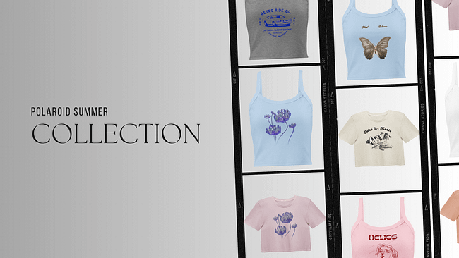 Polaroid Summer Crop Tops & Tanks