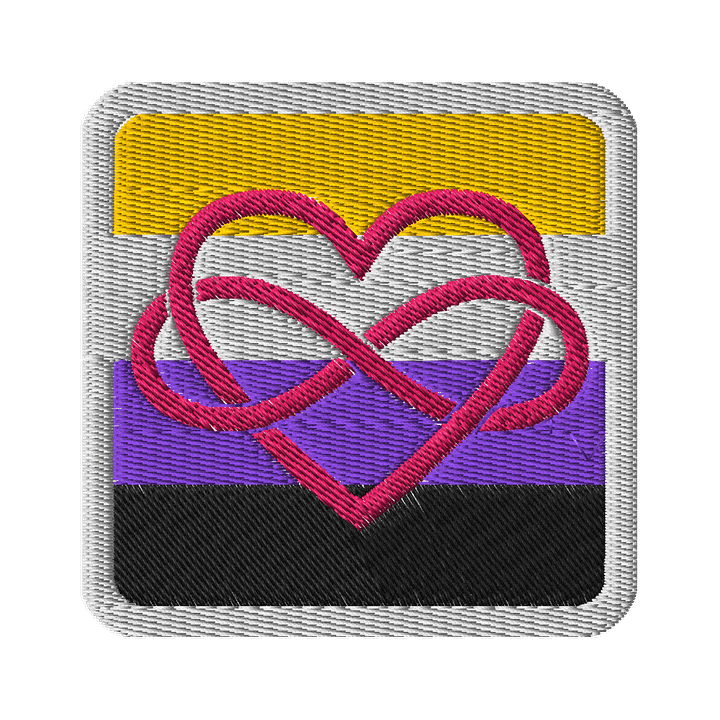 Non-binary Poly Infinity Heart Patch - Square product image (1)