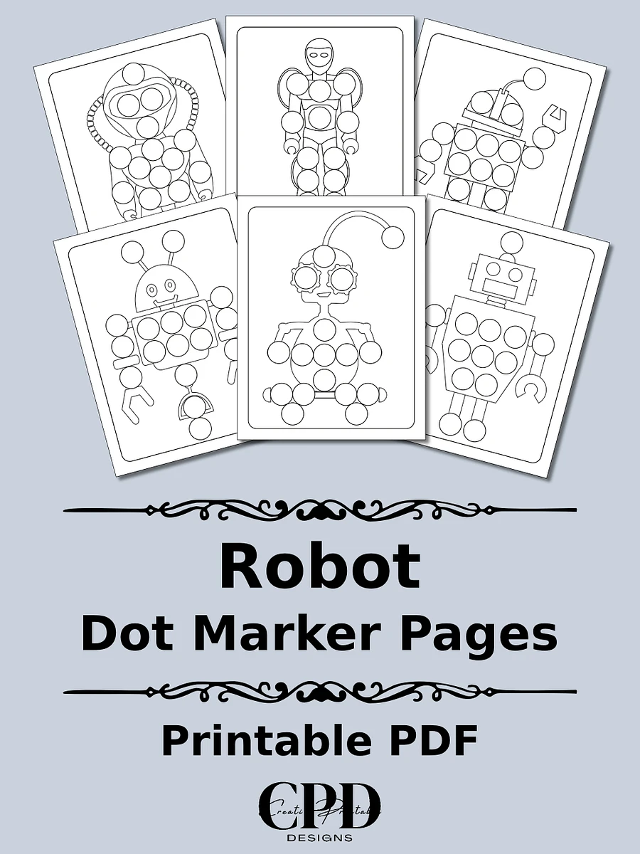 Printable Dot Marker Robot Coloring Pages product image (1)