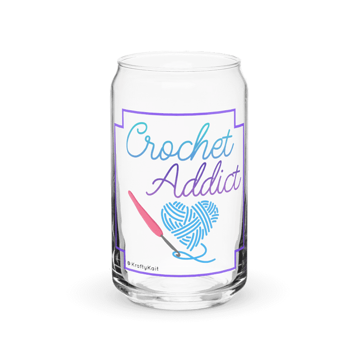 Can Shaped Crochet Addict Glass product image (1)