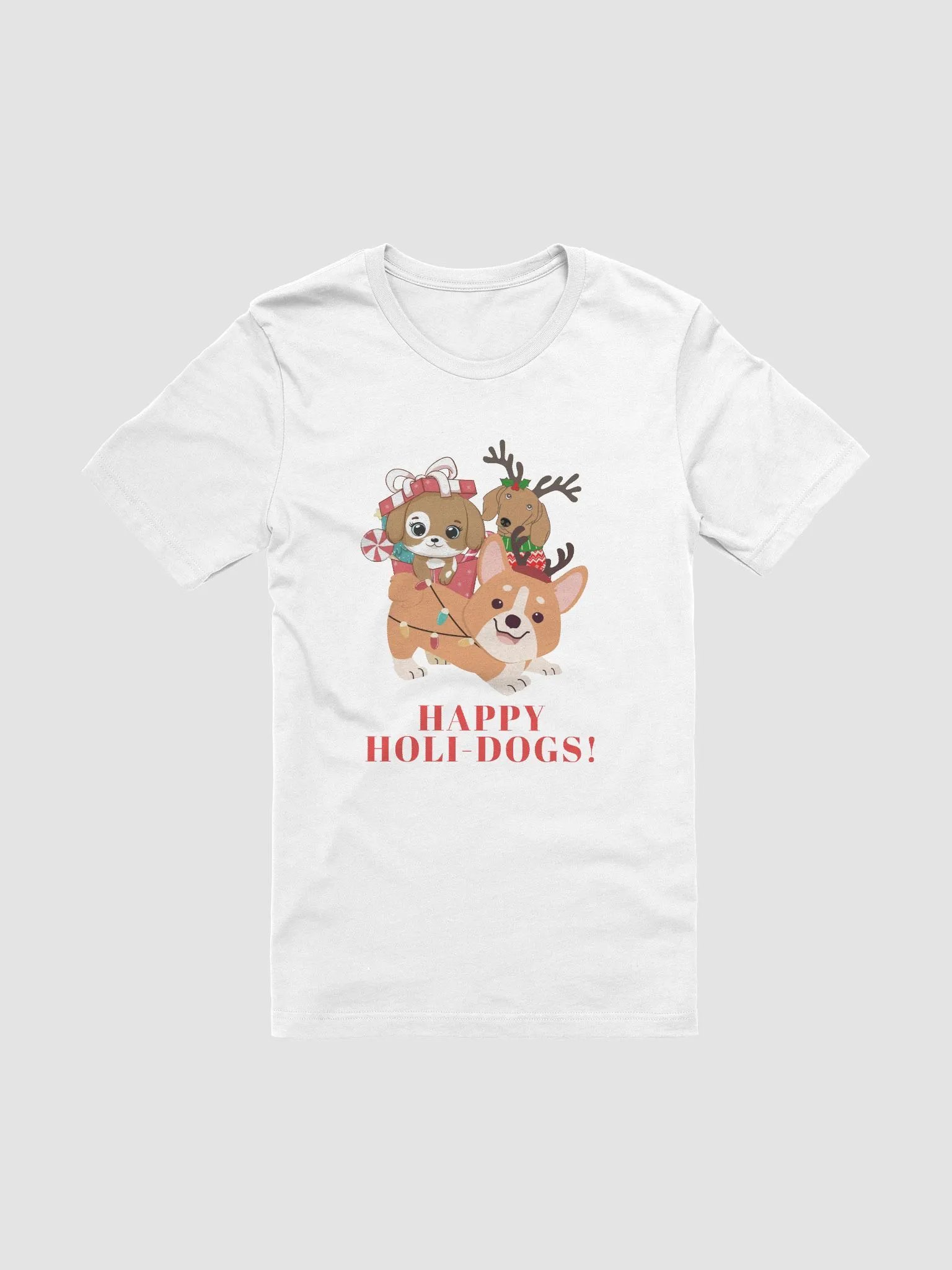 Happy Holi-Dogs & Holidays Cute Christmas Winter Vibes Dogs T-Shirt product image (1)