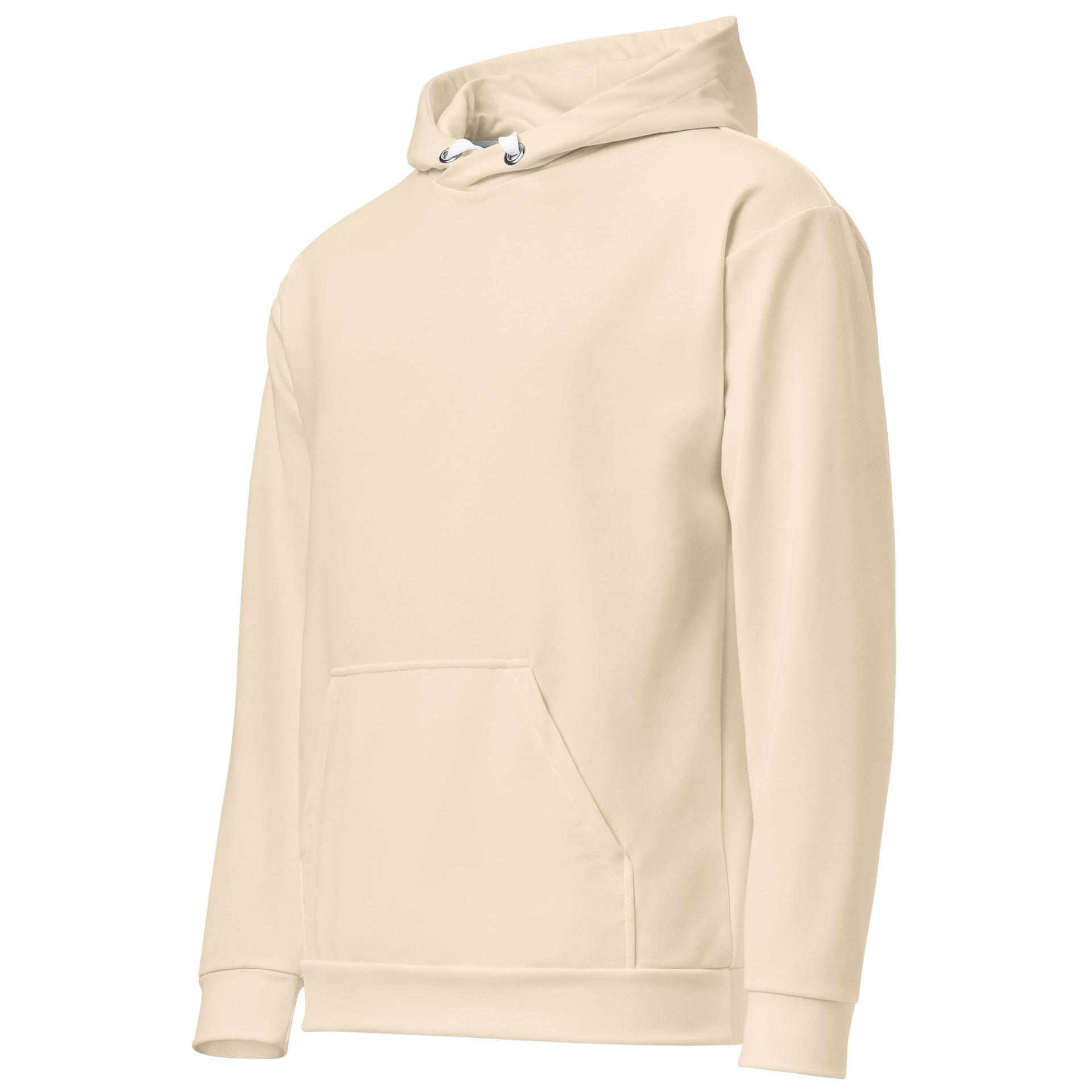 Cream Beige Solid Color Eco Friendly Pullover Unisex Hoodie product image (2)