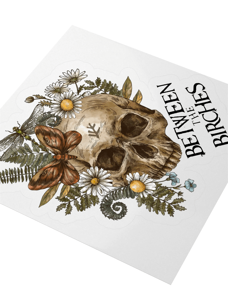 Between the Birches Cottage Core Skull Kiss-Cut Sticker product image (3)