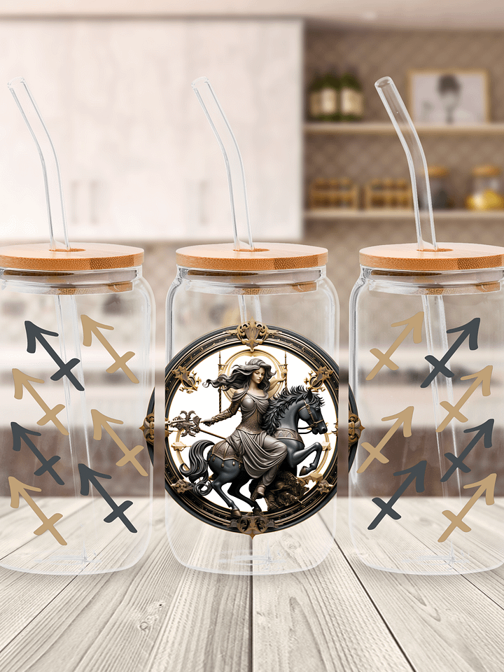Sagittarius Zodiac Glass Can Sipper product image (1)