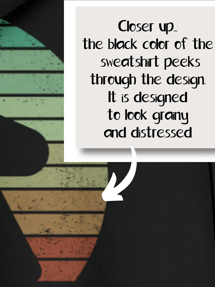 Retro Sunset Meeple Sweatshirt for Board Gamers - Black product image (2)