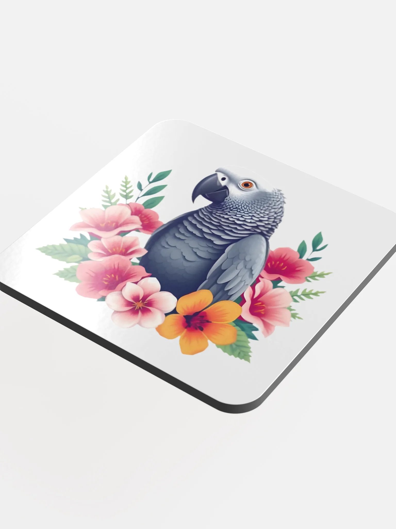 Floral African Grey Cork Coaster product image (4)