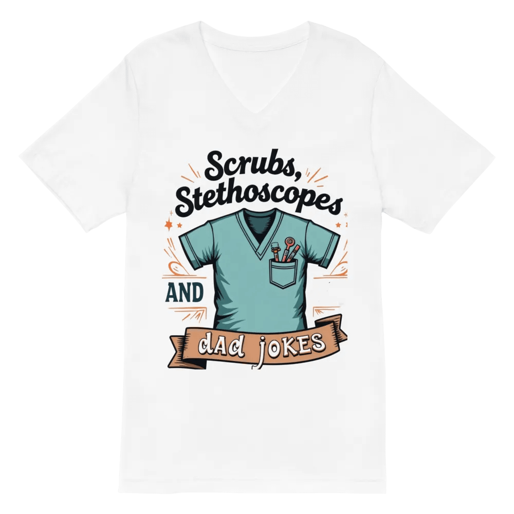 Stylish Scrubs & Dad Jokes V-neck tee product image (2)