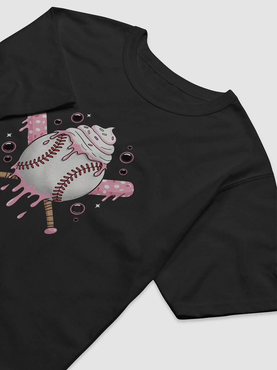 Sweet Softball Vibes T-Shirt – Cute Dripping Ice Cream Baseball & Pink Polka Dot Bats product image (6)