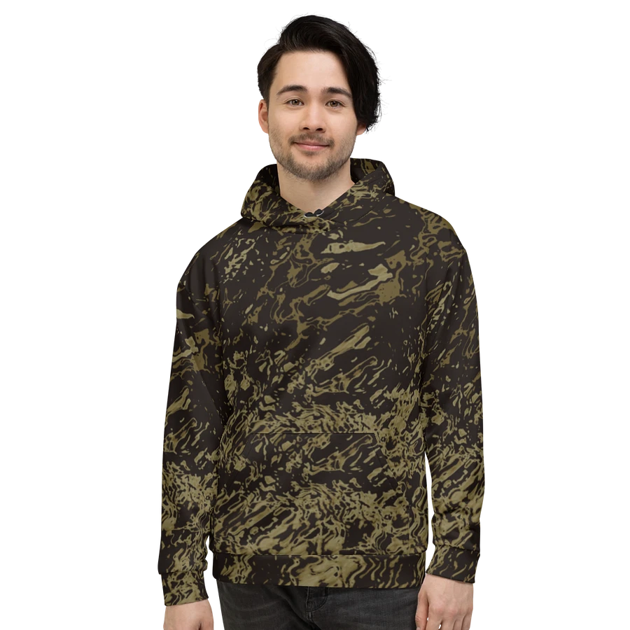 Abstract Brown and Black Marble Effect Unisex All Over Print Hoodie product image (4)