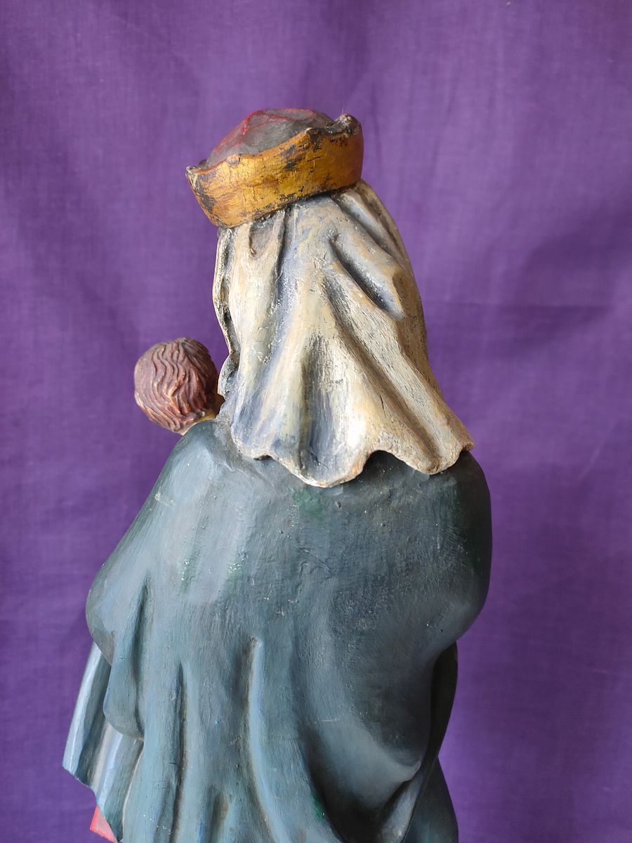 Estátua de Nossa Senhora com Menino Jesus - Arte Sacra Exclusiva do Século XVIII product image (8)
