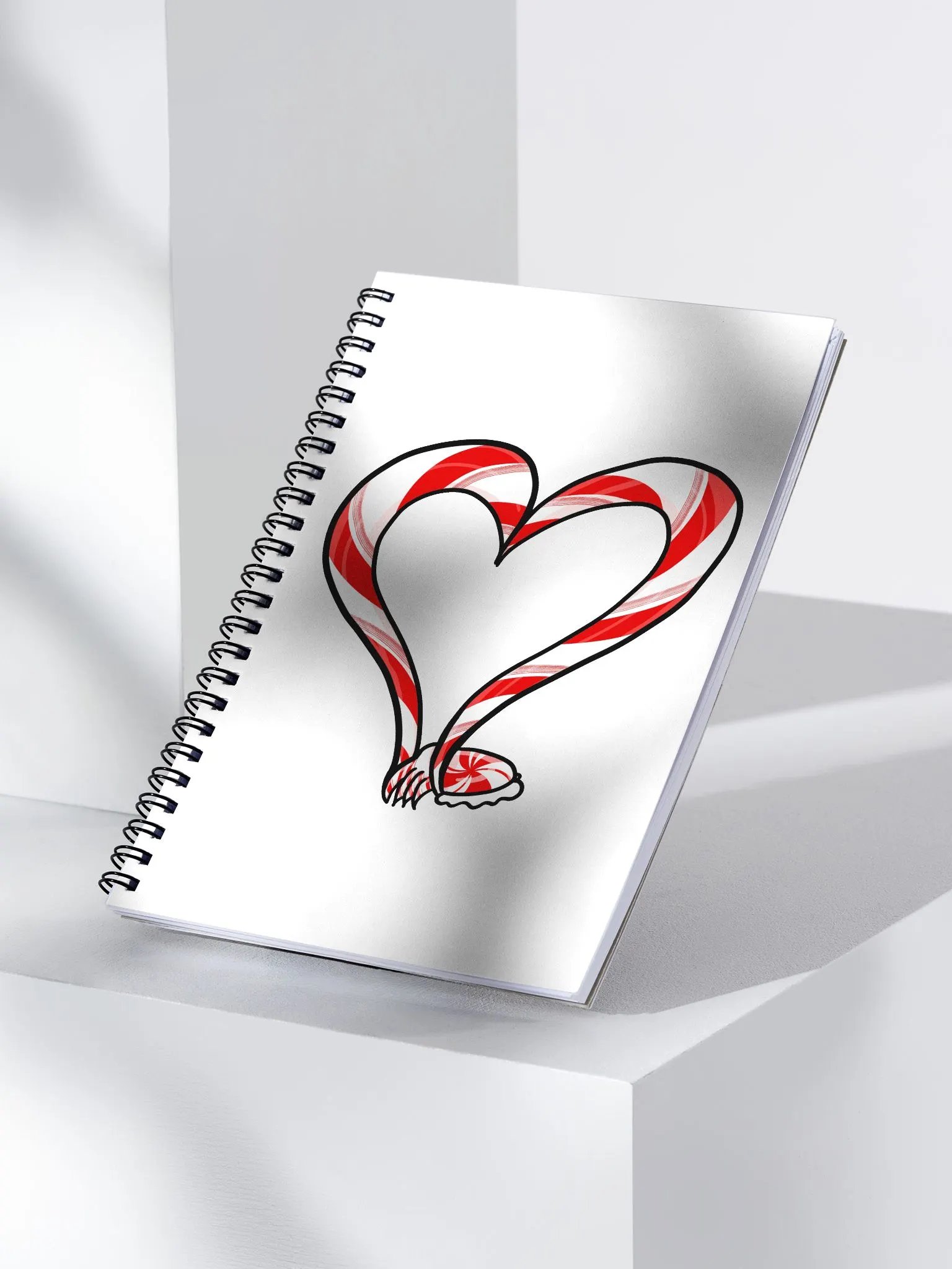 Candycane Tentacle Heart- spiral notebook product image (3)