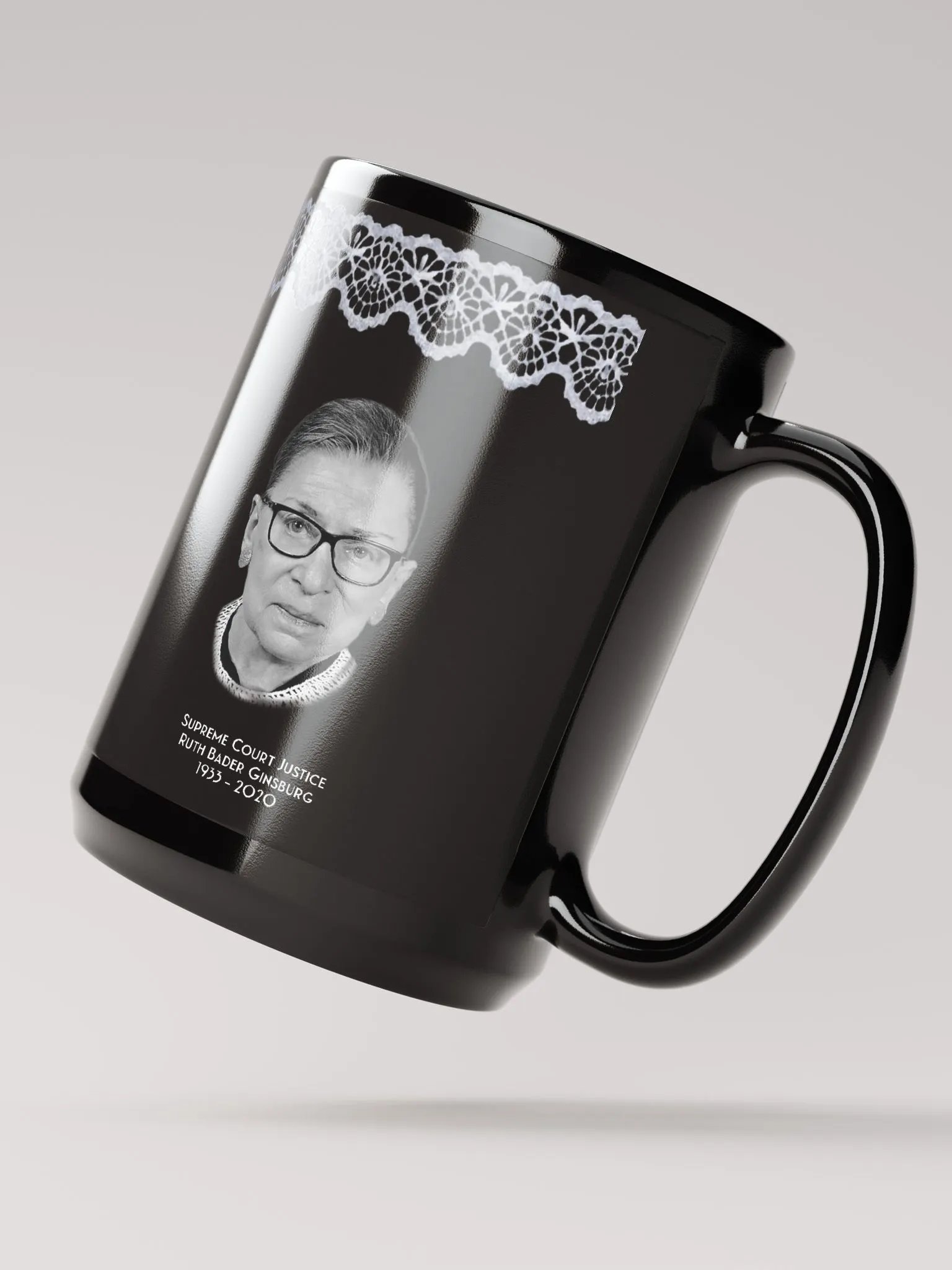 Notorious RBG Black Ceramic Mug, 15 oz product image (2)