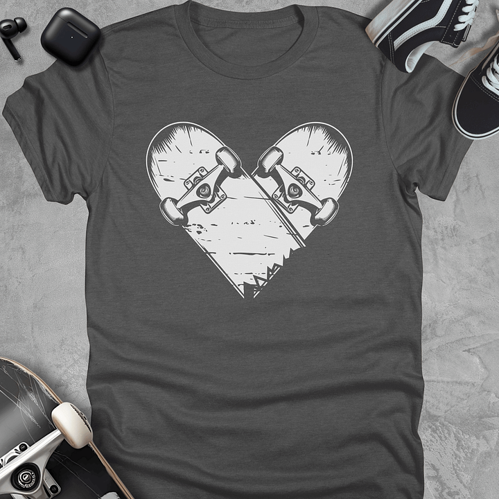 Skateboard heart, Skateboarding t-shirt, Unisex product image (4)