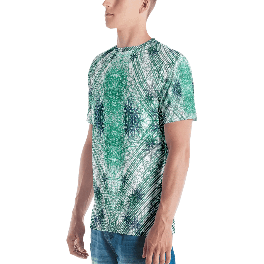 Shades Of Green Geometric Pattern T-Shirt product image (4)