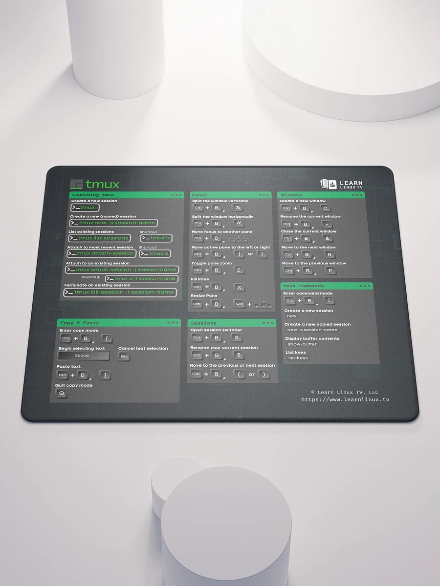 tmux Cheat Sheet Mouse Pad (Oversized Version) product image (2)