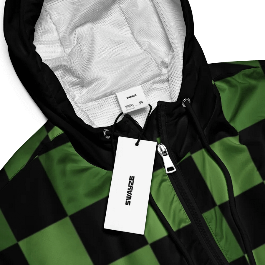 Tanjiro Kamado Checkered Pattern Crop Hoodie Windbreaker product image (8)