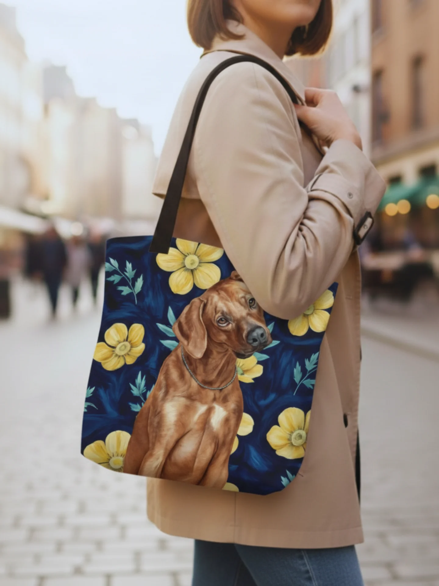 LARGE TOTE BAG WITH POCKET & ALL-OVER PRINT product image (1)