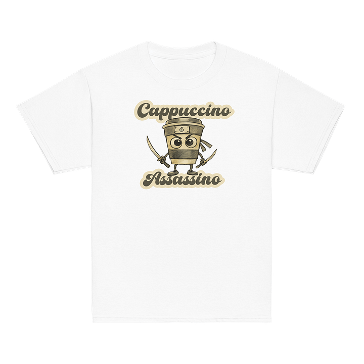 Cappuccino Assassino – Cute but Caffeinated Chaos Tee for Kids product image (2)