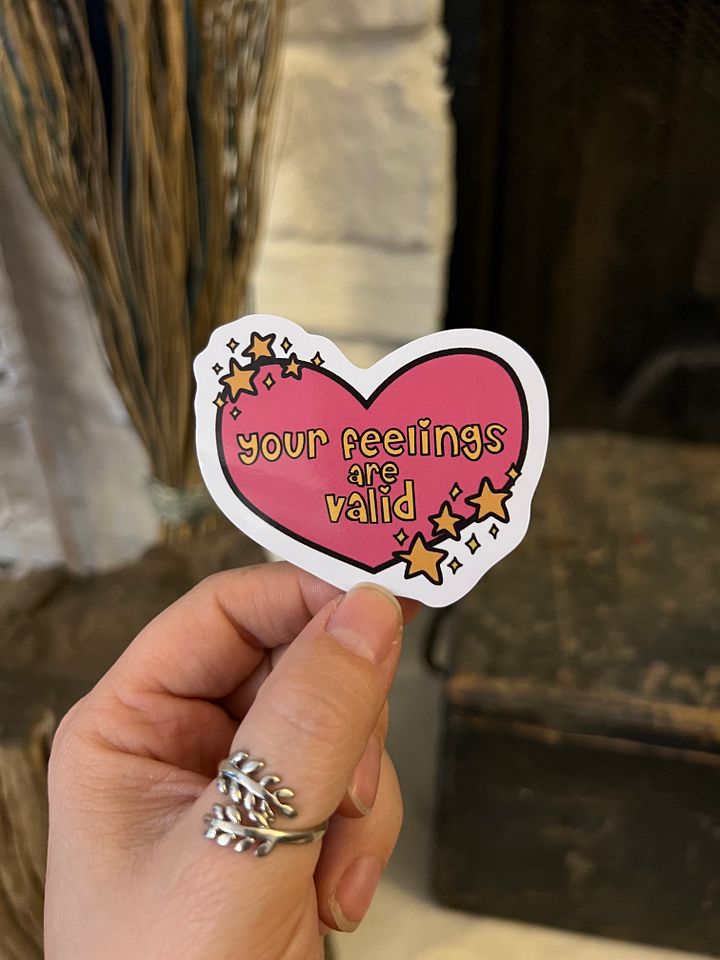 Your Feelings Are Valid Heart Vinyl Sticker product image (1)