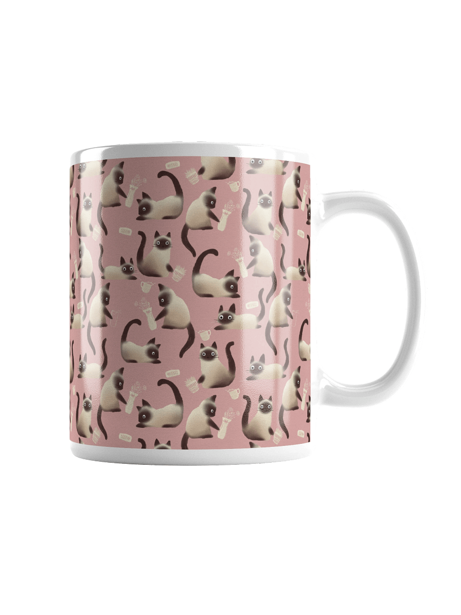 Bad Siamese Cats Knocking Stuff Over Mug, Pink product image (1)
