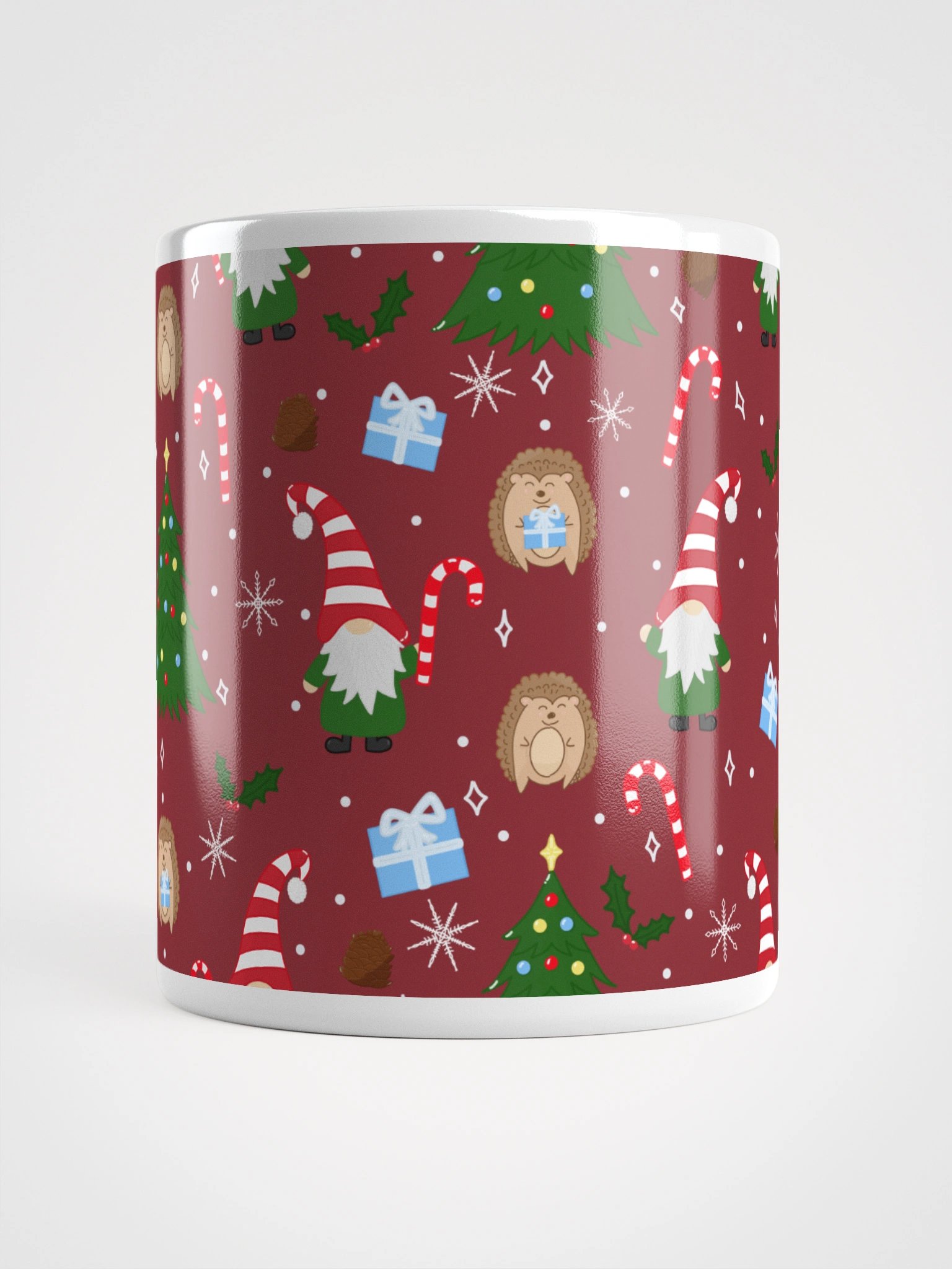 Christmas with my Gnomies Mug in Red product image (7)