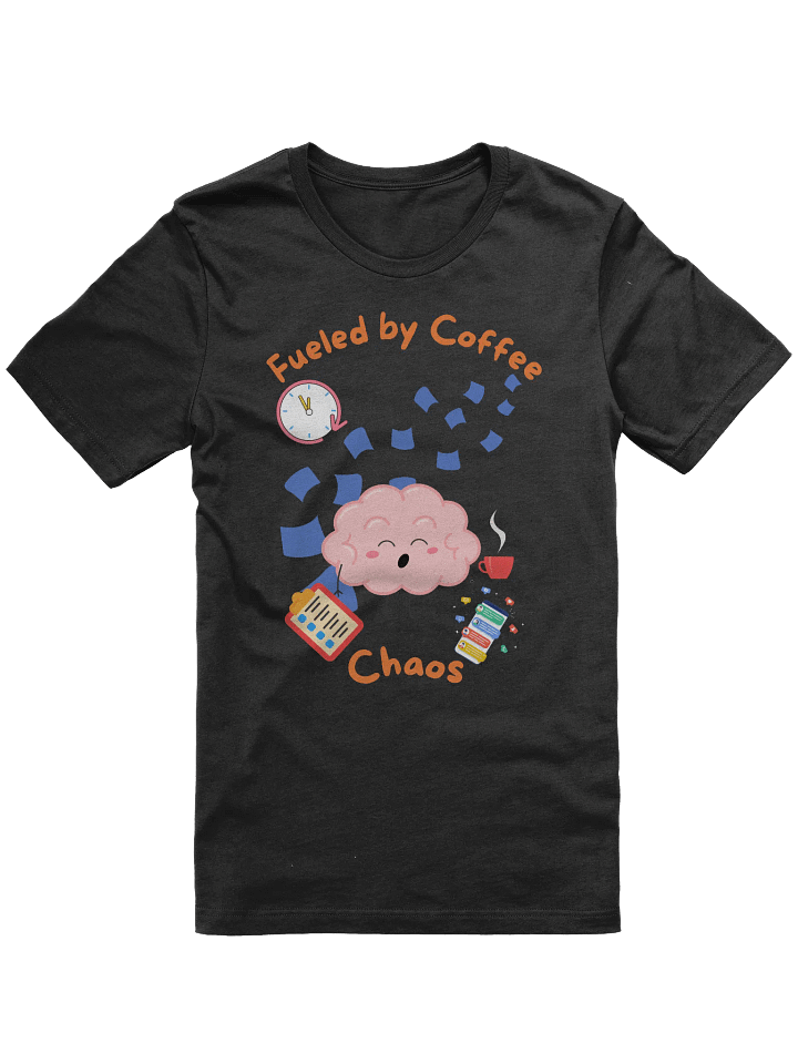 Coffee-Fueled Chaos Brain Cartoon T-Shirt product image (2)