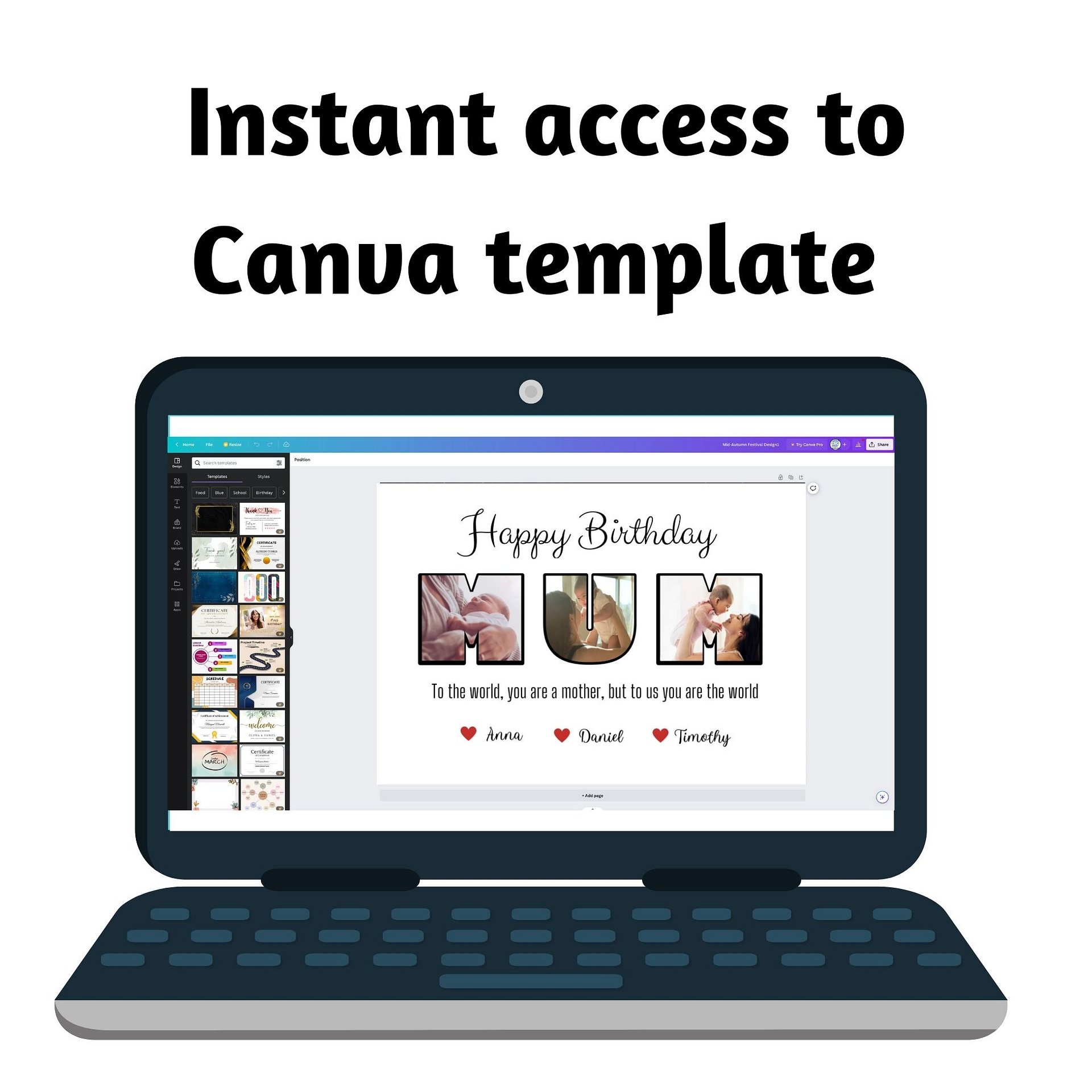 Mum/Mom Photo Collage Canva Template product image (3)