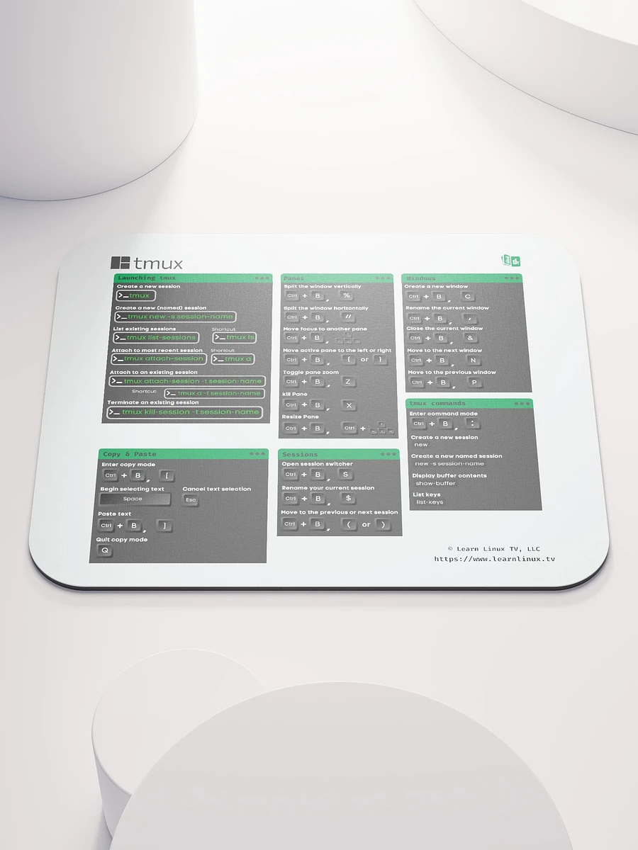 tmux Mouse Pad with Cheat Sheet (Color Variation) product image (2)