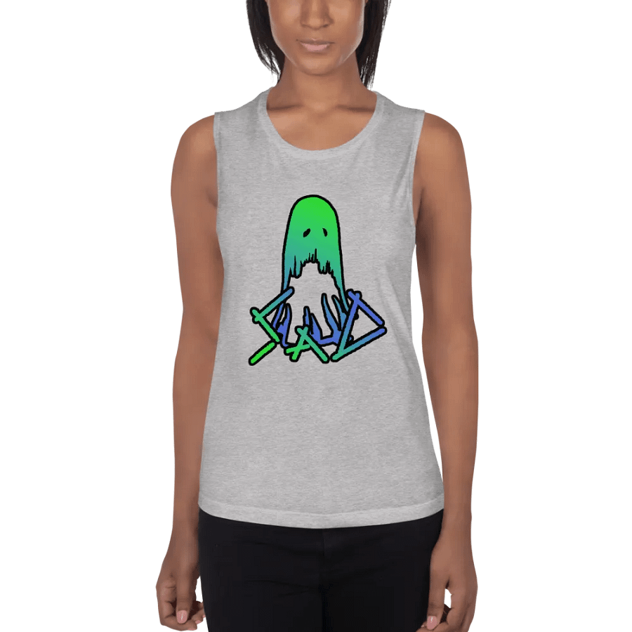 SaD Women's Style Tank Top Big Logo - Green and Blue product image (1)