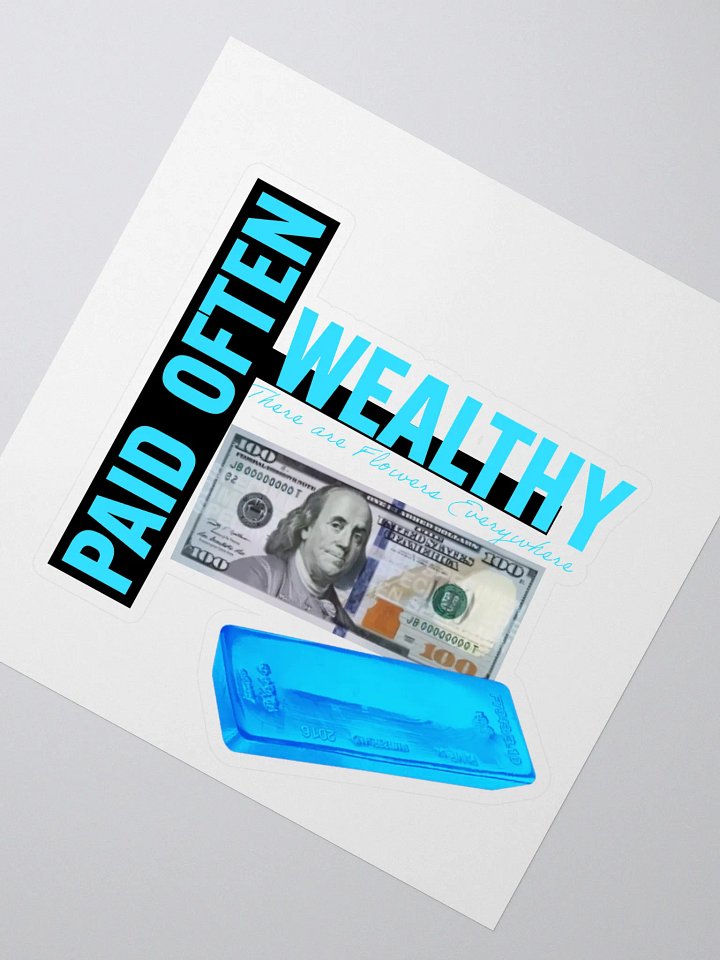 Diamond Blue Wealthy & Paid Often Logo Sticker product image (2)